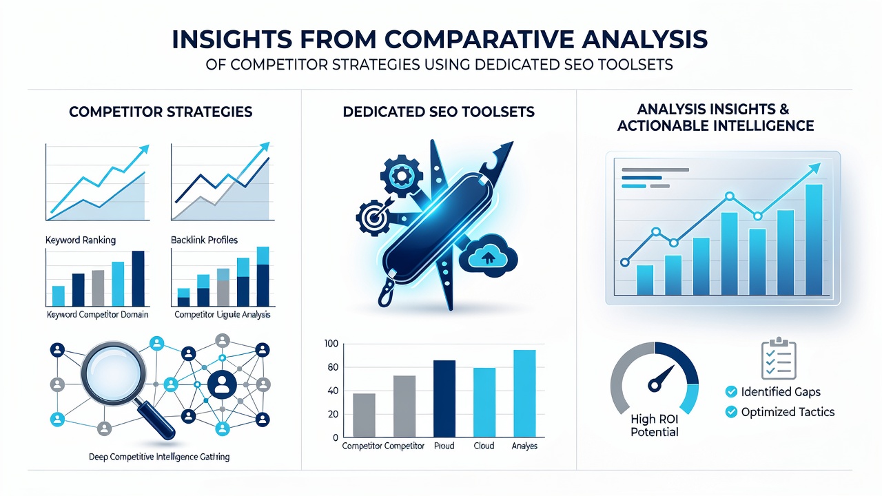 Side-by-side comparison charts showing competitor domain authority growth and keyword overlap over time