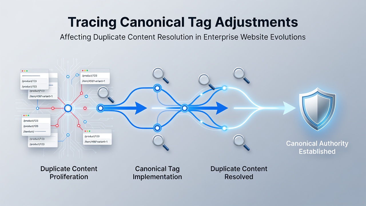 Tracing How Canonical Tag Adjustments Affect Duplicate Content Resolution in Enterprise Website Evolutions
